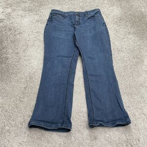 J.Jill Smooth Fit Barely Bootcut Denim Jeans Womens 16 Petite Blue Stretch 32x26
